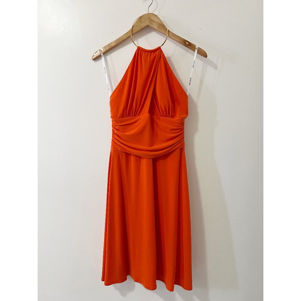Laundry by Shelli Segal‎ Orange Cocktail Party Halter Dress Size 8